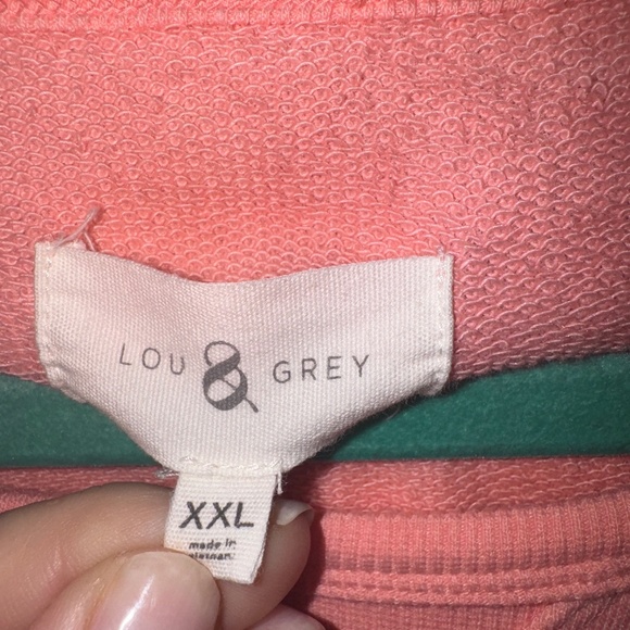 Lou & Grey Loft Dip Dye Terry Sweatshirt Shorts Set Pink Orange Ombre Size XXL - Picture 4 of 13